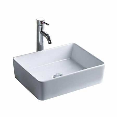 WELLS SINKWARE 17 in. Rectangular Vitreous Ceramic Vessel Bathroom Sink in White CSA1714-5W